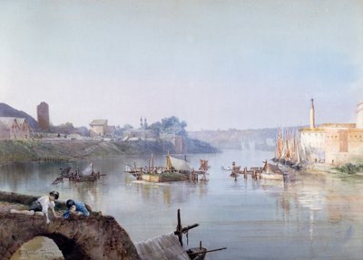 Fishermen at Ripa Grande by Ettore Roesler Franz