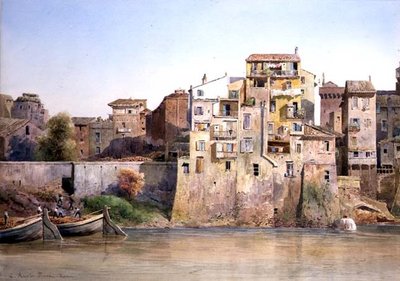View of the Tevere a Monte Brianzo, Rome by Ettore Roesler Franz