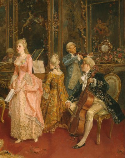 Concert at the Time of Mozart (detail) by Ettore Simonetti