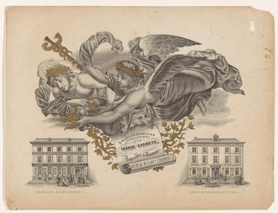 Advertising Card for Lithographic Printing House Frères Carbote in Brussels and Namur by Eug. Carbote