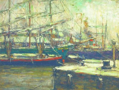 Winter in the Harbor by Eugeen van Mieghem