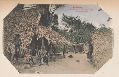 Maroons in Front of Their House (Suriname Boschneger, Datra (doctor) in Boven Cottica) by Eugen Klein