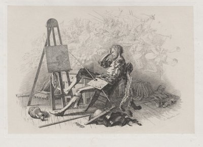 Morning after the Masked Ball: Emil Theodor Richter at His Easel by Eugen Napoleon Neureuther
