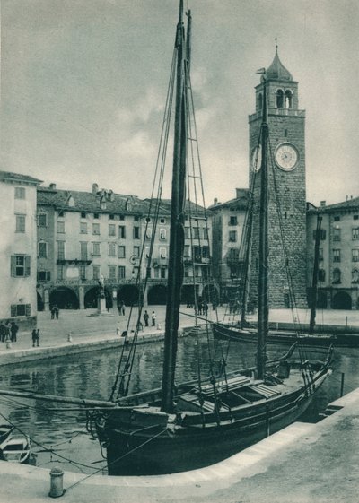 Harbour and Torre Apponale, Riva del Garda, Italy by Eugen Poppel