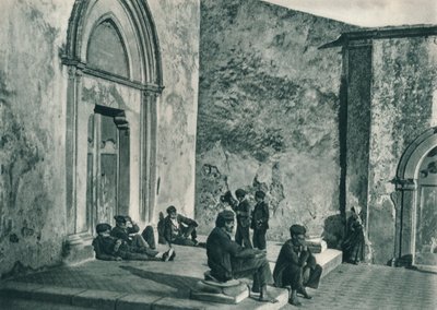 Resting Outside a Church, Taormina, Sicily, Italy, 1927 by Eugen Poppel