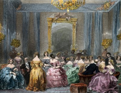 Drawing room of upper class by Eugene Louis Lami