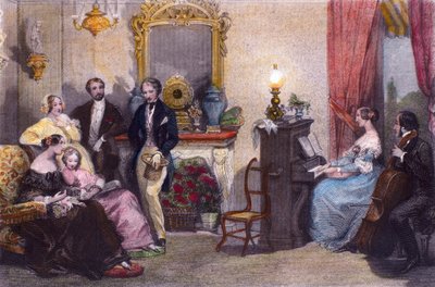 Family Concert, Scene from In Summer in Paris by Jules Janin by Eugene Louis Lami