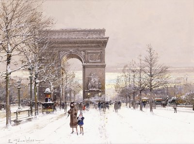 The Arc de Triomphe by Eugene Galien Laloue