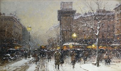 La Porte St. Martin by Eugene Galien Laloue