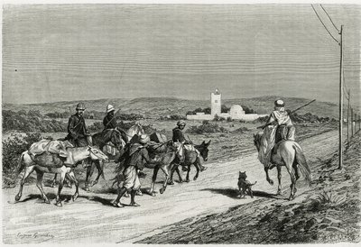Our trailer is moving. Engraved by Eugene Girardet, to illustrate the story 