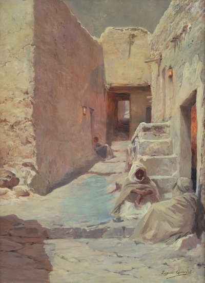 Street Scene with Arabs by Eugene Alexis Girardet