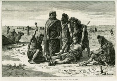 The irons on the feet. Engraving by Eugene Girardet, to illustrate the story 