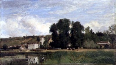 On the Banks of the Seine at Levy by Eugene Antoine Samuel Lavieille