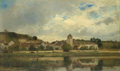 The Village of La Celle-sous-Moret by Eugene Antoine Samuel Lavieille