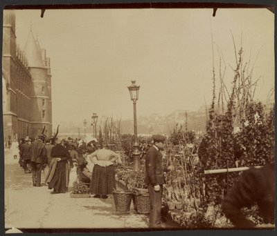 The Flower Market by Eugène Atget