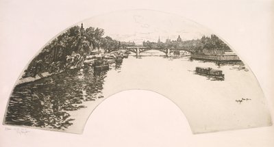 Fan, The Seine Seen from the Pont Royal by Eugene Bejot