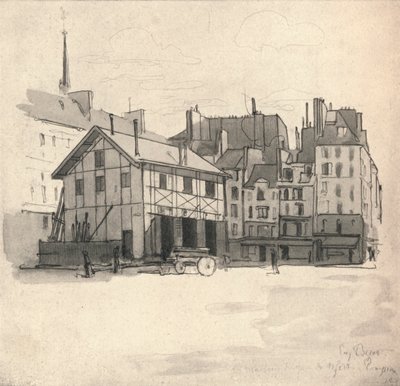 Old houses at the Quai des Orfeveres by Eugene Bejot