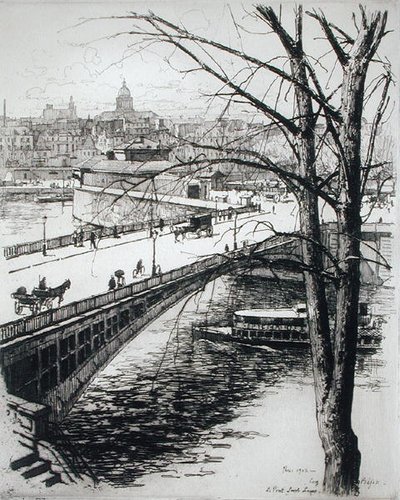 Pont St. Louis, from Du Ier au XXeme: Les Arondissements de Paris..., published 1903 by Eugene Bejot