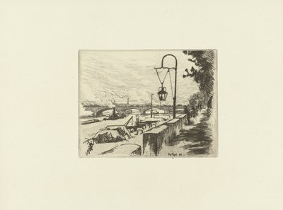 Cityscape with Austerlitz Bridge and Seine in Paris by Eugene Bejot