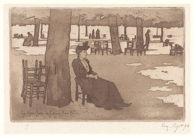 Woman in the Garden of the Tuileries in Paris by Eugene Bejot