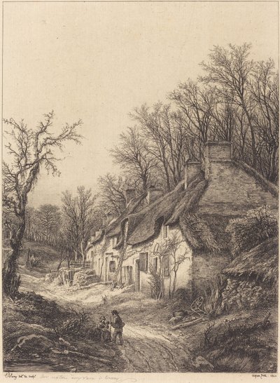 Cottages in Winter by Eugene Bléry