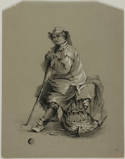 Fisherman Seated on Lobster Pot by Eugene Bléry