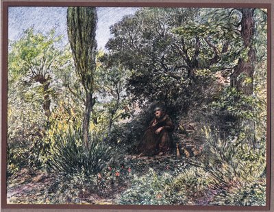 A friar meditating in solitude by Eugene Burnand