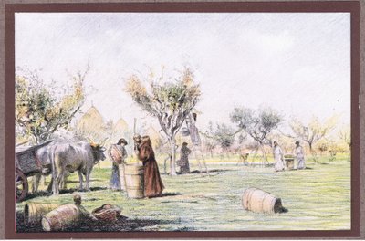 Friar Giles working in the vineyard by Eugene Burnand