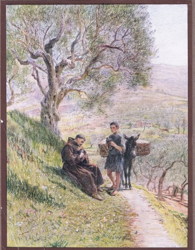 St Francis tames the wild Turtle Doves by Eugene Burnand