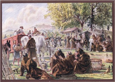 The Chapter of St Mary of the Angels near Assissi by Eugene Burnand