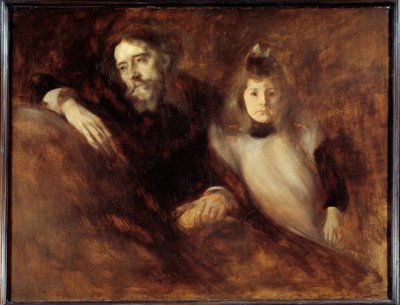 Alphonse Daudet and His Daughter by Eugène Carrière