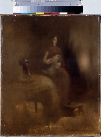Woman with a Baby on Her Lap by Eugène Carrière
