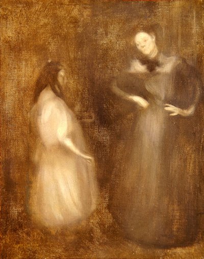 Mother and Daughter, the Violin Lesson by Eugène Carrière