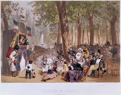 The Guignol Theatre on the Champs Elysees, 1856 by Eugene Charles Francois Guerard