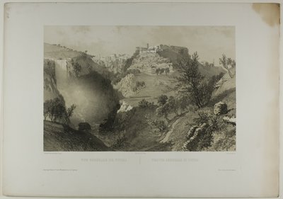 General View of Tivoli, plate seventeen from Monumental and Picturesque Italy by Eugene Ciceri