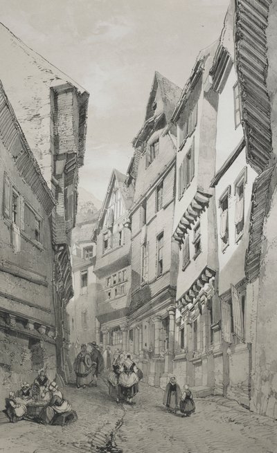Picturesque and Romantic Voyages in Old France. Brittany: Morlaix by Eugene Ciceri