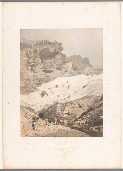 Walkers on the Rosenlaui Glacier (Views in Switzerland and Savoy series) by Eugene Ciceri