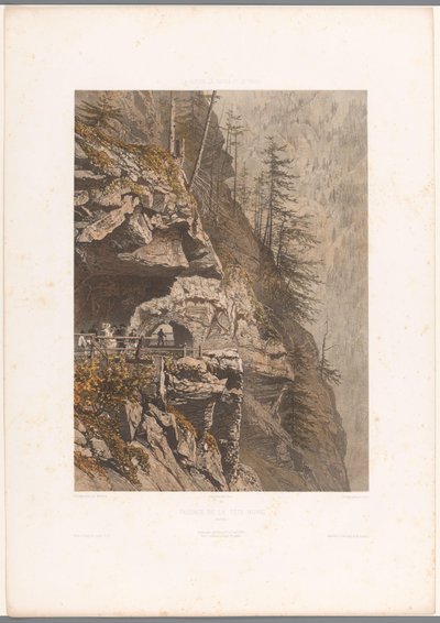 Walkers on the Tête Noire Pass between Martigny and Chamonix by Eugene Ciceri