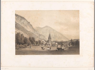 View of Meiringen (series title: Views in Switzerland and Savoy) by Eugene Ciceri
