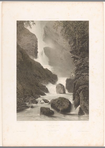 View of the Chède Waterfall by Eugene Ciceri