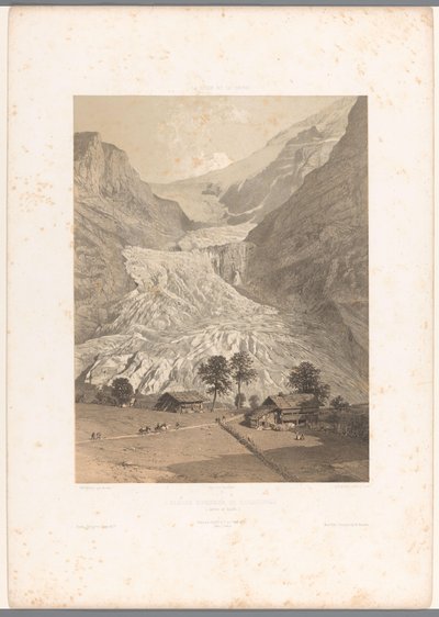 View of the Upper Grindelwald Glacier (Views in Switzerland and Savoy) by Eugene Ciceri