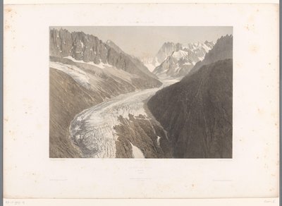 View of the Mer-de-Glace Glacier in Chamonix (Views in Switzerland and Savoy) by Eugene Ciceri