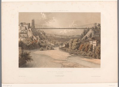 View of the Large Suspension Bridge in Fribourg by Eugene Ciceri
