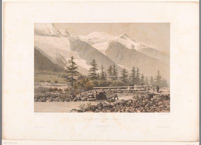 View of the Valley of Chamonix with the River Arve (series: Views in Switzerland, Savoy, and Tyrol) by Eugene Ciceri