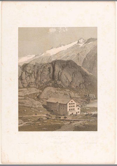 View of the Hotel at Grimsel Pass (Views in Switzerland and Savoy) by Eugene Ciceri