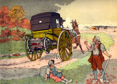 Travel Cariole in the period of Louis XV by Eugene Courboin