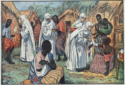 About the inauguration, at the Lateran Palace, in Rome, of the Museums of the White Sisters in a village in Equatorial Africa where they catechize and care for the sick. Illustration of Damblans. In 