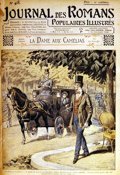 Armand encounters Marguerite on the Champs-Elysees, illustration for 
