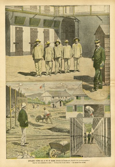 Illustration of Eugene Damblans (1865-1945) in Le Pelerin, 07/05/05 - Some Scenes from the Life of the Bagne by Eugene Damblans