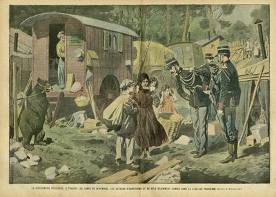 The gendarmerie seeks, through the camps of bohemians, perpetrators of attacks and robberies recently committed in the Parisian suburbs by Eugene Damblans